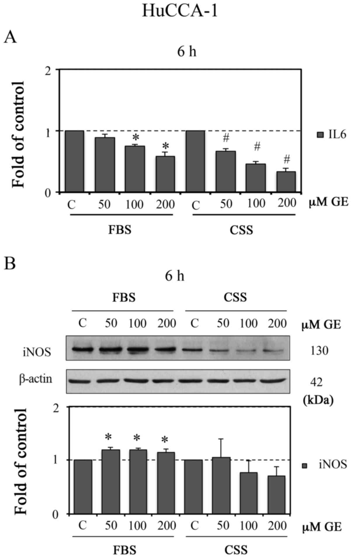 Genistein Reduces The Activation Of Akt And Egfr And The Production Of Il6 In Cholangiocarcinoma Cells Involving Estrogen And Estrogen Receptors